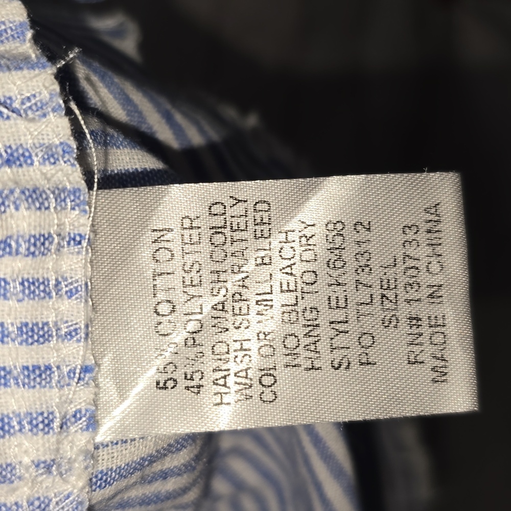 Blue and White Striped Layered Dress Womens Size L - Picture 7 of 10